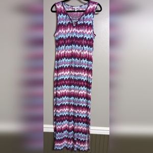 Womens L Geo Print Maxi Dress